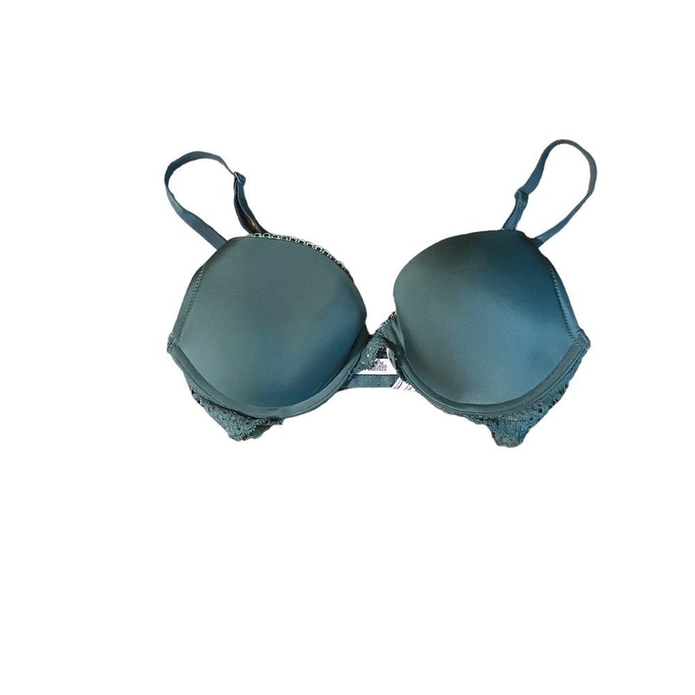 Victoria's Secret Dream Angels Lightly Lined Demi Bra 32D w/Lace Green - Picture 3 of 14